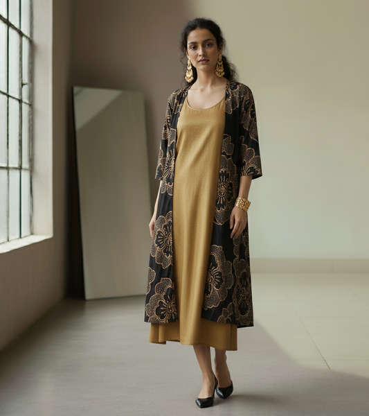 Onyx Flower Shrug (3/4th Length)