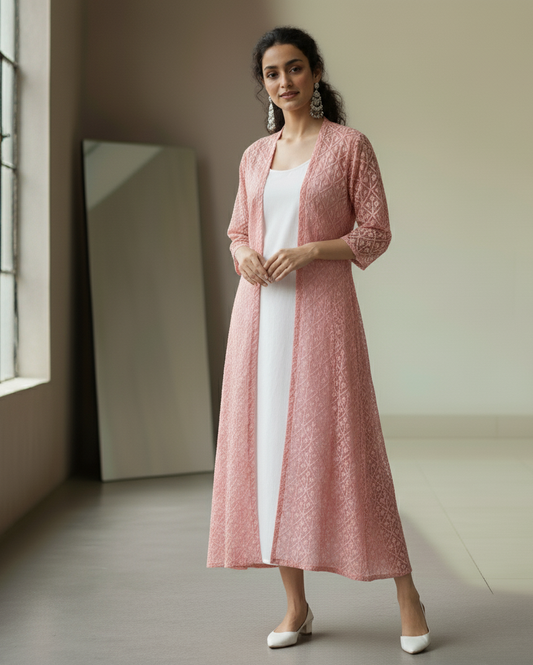 Chiffon Blush Shrug (3/4th Length)