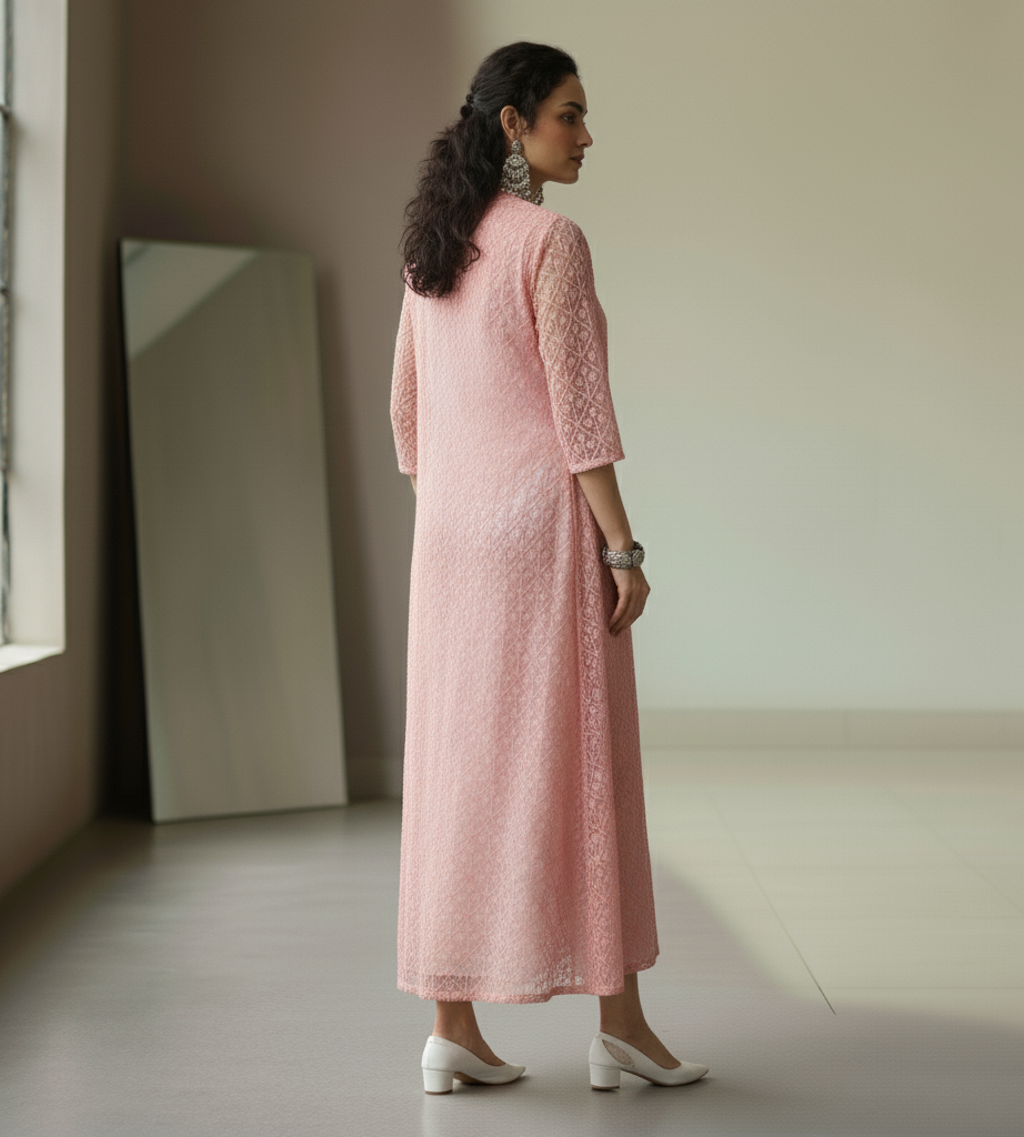 Chiffon Blush Shrug (3/4th Length)