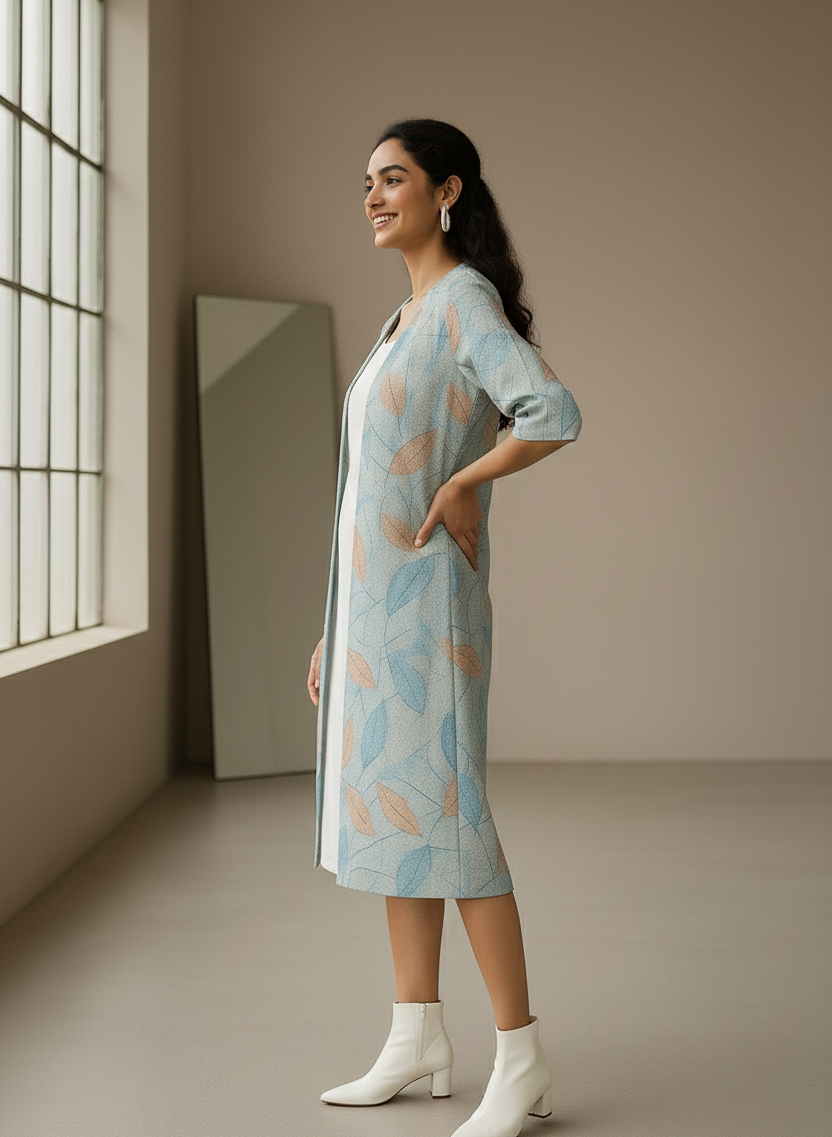 Sky Bloom Shrug (Knee Length)